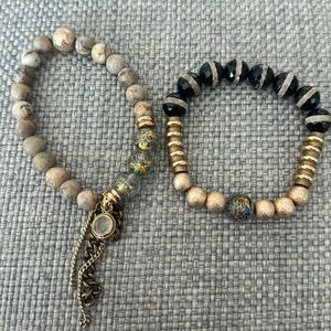 2 beaded bracelets by The Lace Project